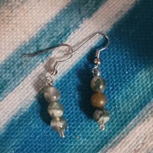 Elegant Green Beaded Earrings